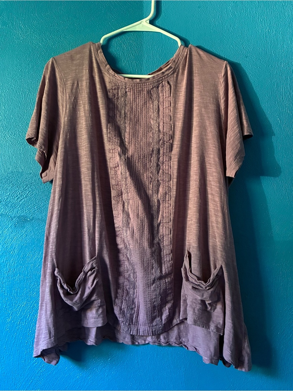 LOGO by Lori Goldstein Short Sleeve Tunic Top - Mauve